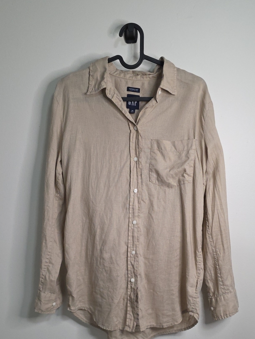 GAP Women's Button-Down Shirt - Light Beige